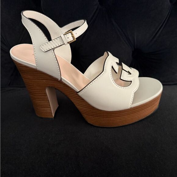 Brand new Gucci mystic white Platform Sandals cutout gg logo size 11 - Picture 9 of 15